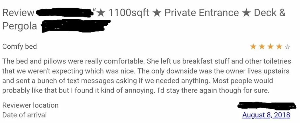 Airbnb Negative Review