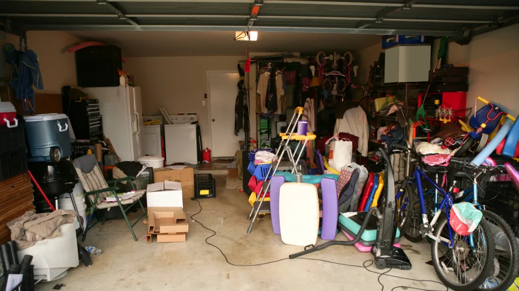 overflowing storage room of a hoarder