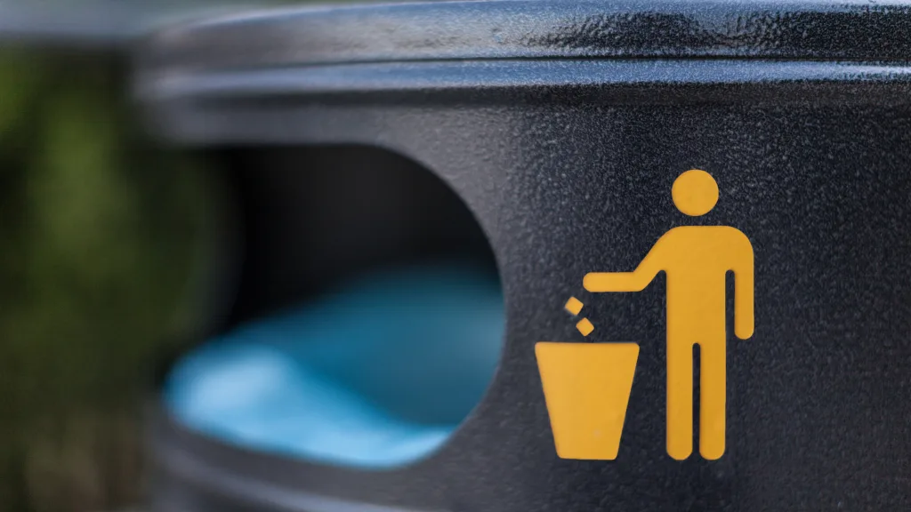 disposing of a diaper after using a changing table on a plane