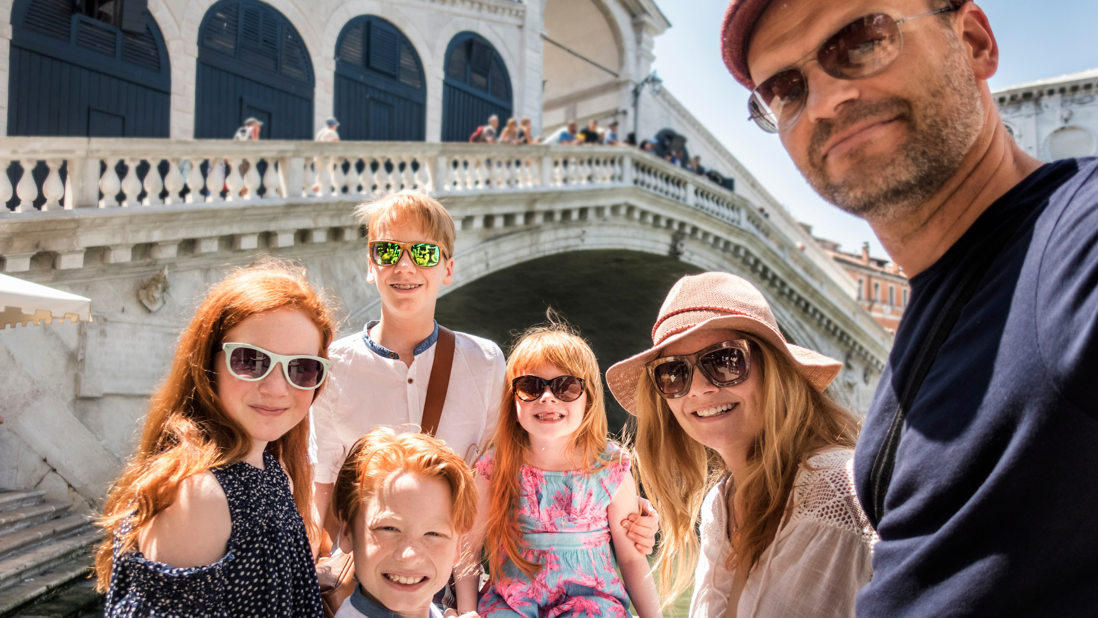 An image of a family during an educational European vacation