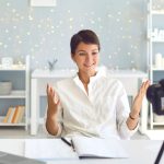 An image of an Airbnb host doing a video advertisement for an article about Airbnb advertising strategy.