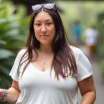 A woman in a casual white shirt holding a Starbucks cup, standing amidst lush greenery. This image reflects thoughtful spending choices, aligning with the importance of budgeting to make mindful financial decisions. Perfect for a post on why budgeting can positively impact your financial life.